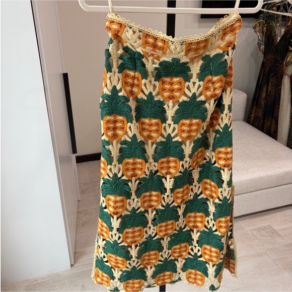 Farm Rio: Sand Pineapple Crochet Skirt - Picture 3 of 10
